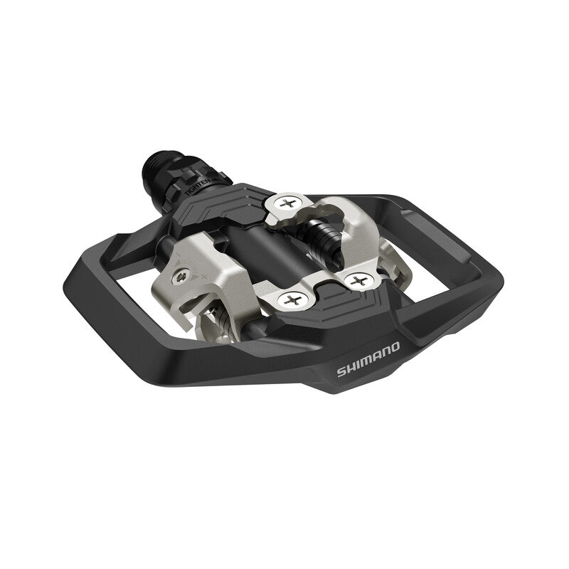 Load image into Gallery viewer, SHIMANO Pedal PD-ME700 SPD with Cleat SM-SH51 featuring wide contact surface and integrated cage.