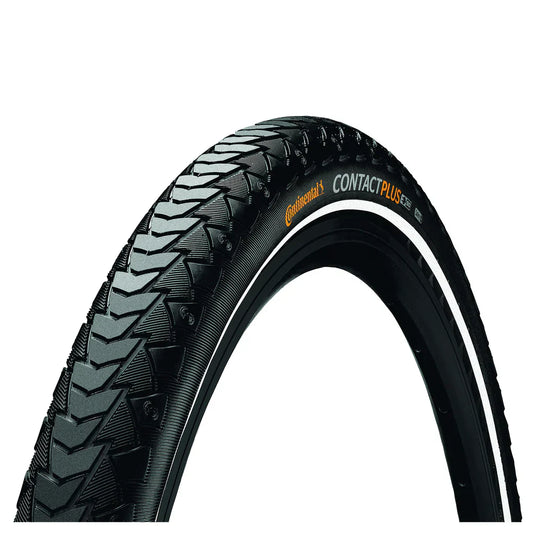 CONTINENTAL Tire Contact Plus 28x1.5 700x40C Black with enhanced puncture protection.