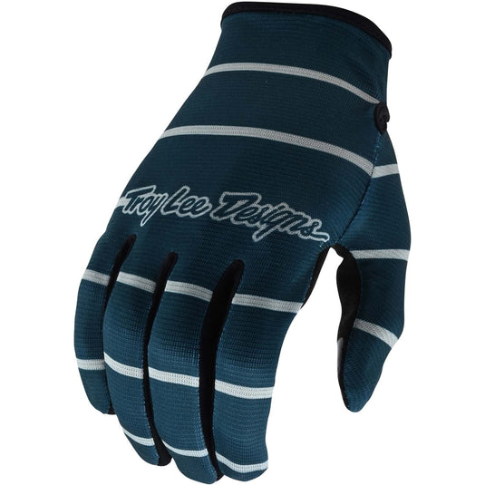 TROY LEE Gloves Flowline Men Stripe Blue Grey with touchscreen compatibility and breathable design.