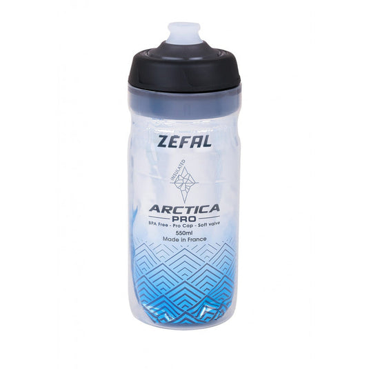 ZEFAL Bottle Arctica Pro 55 Insulated 550ml Silver with overmolded cap and quick-release valve.