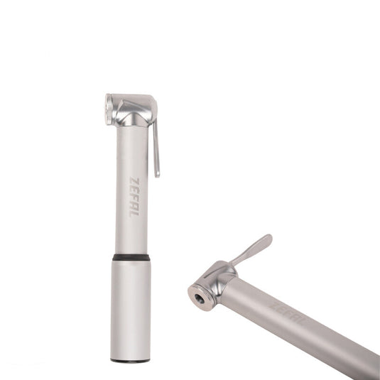 ZEFAL Pump Road Micro High Performance 165mm Silver, compact aluminum bike pump for road and triathlon tires.