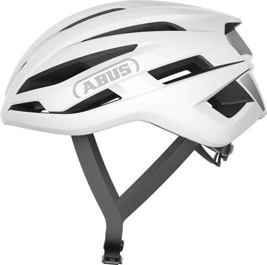 ABUS Helmet Stormchaser Ace Polar White, lightweight road bike helmet with full-edge protection and optimized ventilation.