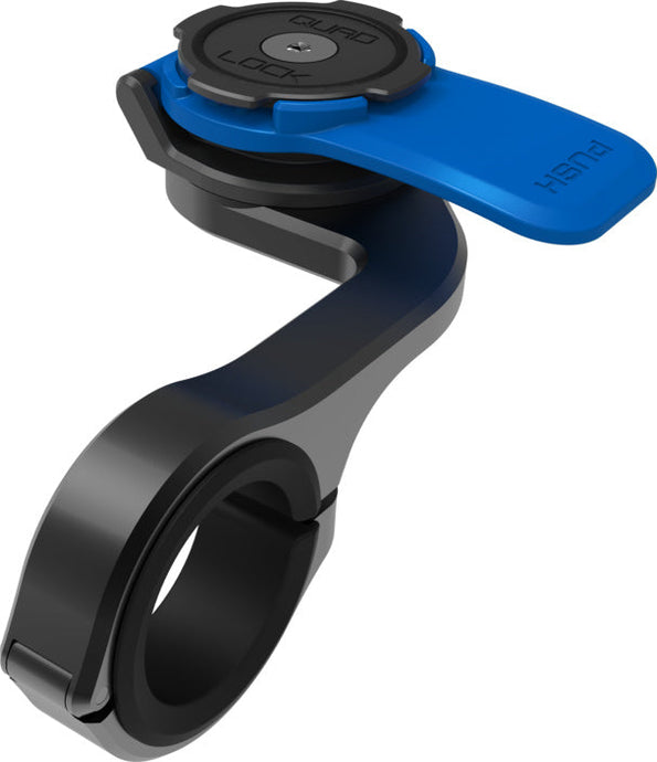 Front Mount Pro Quad Lock bike smartphone holder, anodized CNC aluminum.