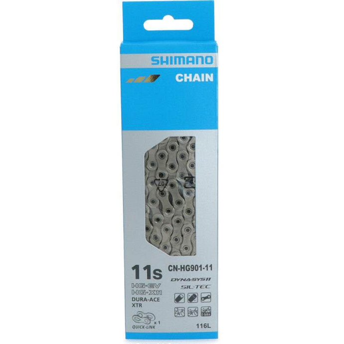 SHIMANO Chain CN-HG901 11-speed 116L Silver with SIL-TEC coating, in packaging.