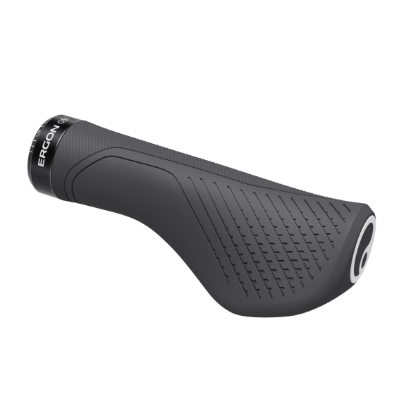 ERGON Grip Ergonomic GS1-S Evo Small bike handle, black, textured grip, ergonomic design.