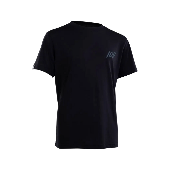ION MTB Jersey Graphic SS DR Youth Black, fast-drying eco-friendly bike jersey.