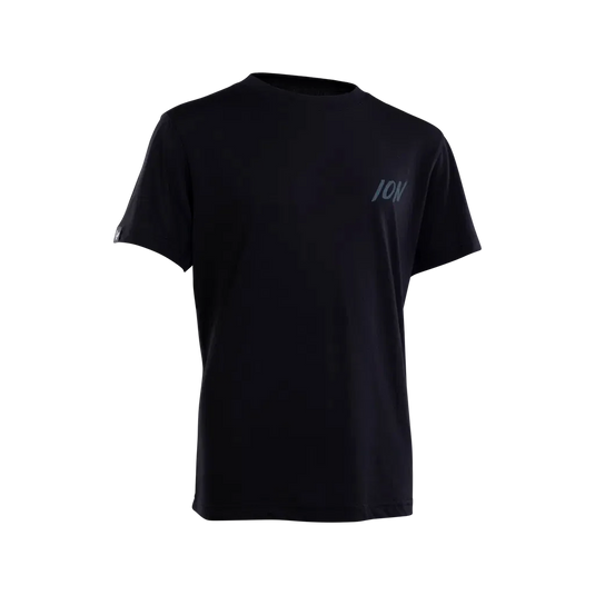 ION MTB Jersey Graphic SS DR Youth Black, fast-drying eco-friendly bike jersey.