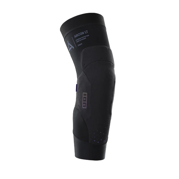 ION Knee Guard Arcon LT Unisex Black with biodegradable L-2 protection pad and silicone grippers.