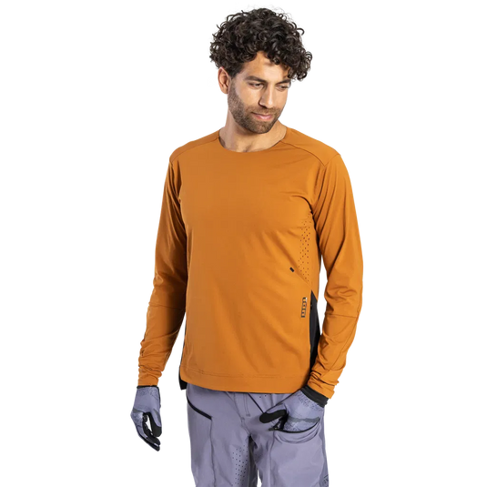 ION MTB Jersey Scrub AMP LS BAT Men Rocky Orange - Maison du Vélo