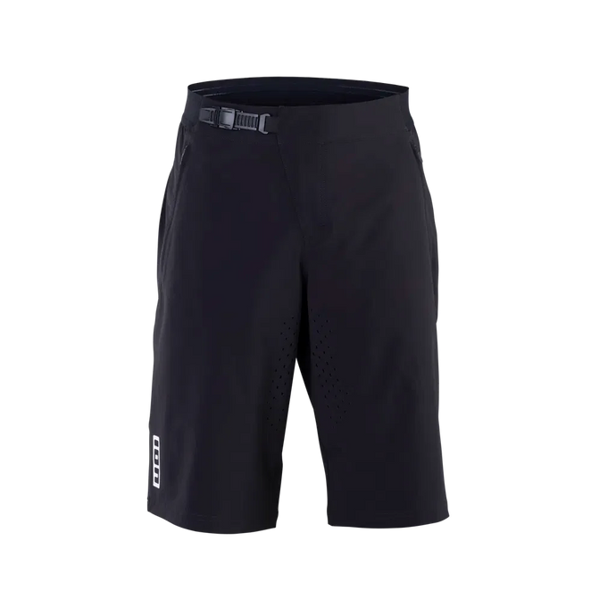 ION MTB Shorts Plus Ionic LT Men Black, lightweight and breathable bike shorts with Air_Flow Technology and four-way stretch fabric for flexibility.