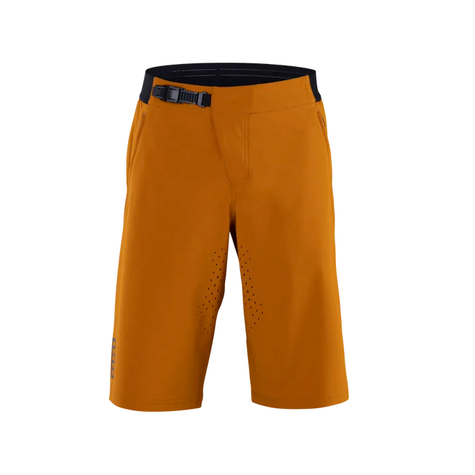 ION MTB Shorts Ionic LT Men in Rocky Orange with breathable fabric and ratchet closure.