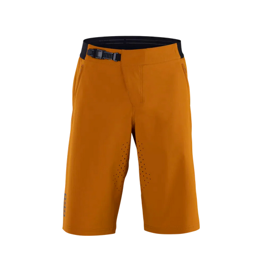 ION MTB Shorts Ionic LT Men in Rocky Orange with breathable fabric and ratchet closure.