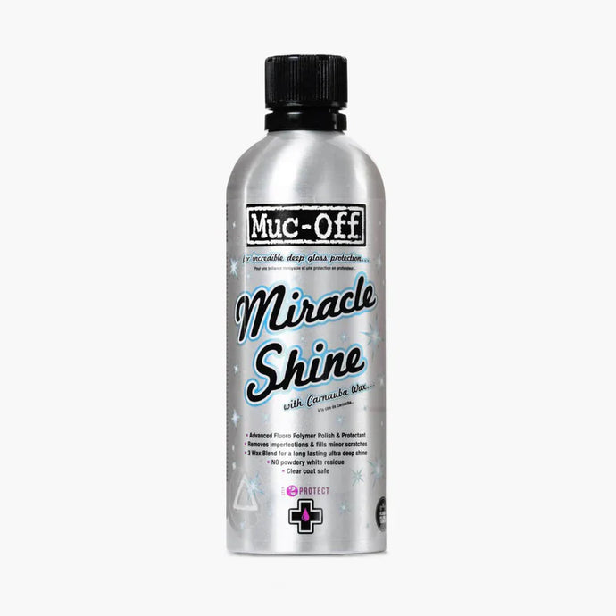 MUC-OFF Miracle Shine polish bottle for long-lasting paint protection and shine.