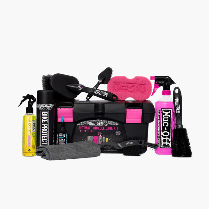 eBike Ultimate Clean Kit with bike cleaner, brushes, and lube accessories.