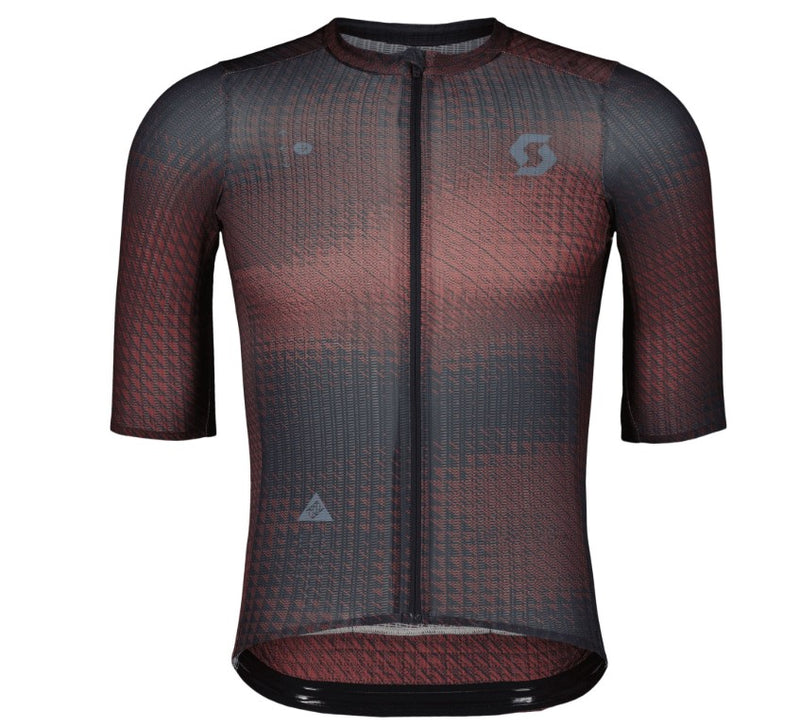 Chargez l&#39;image dans la visionneuse de la galerie, SCOTT Jersey ULTD SL Short-Sleeve Mens Wood Red with DRYOxcell mesh fabric and road-specific fit.
