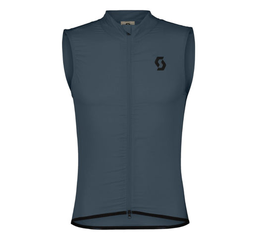 SCOTT Vest ULTD Windbreaker Men Metal Blue, superlight with DUROxpand, mesh back for airflow.