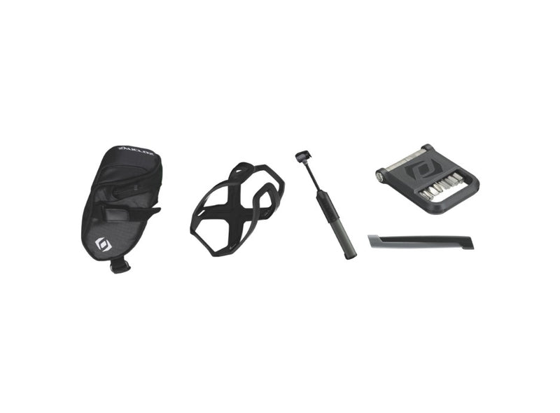 Load image into Gallery viewer, SYNCROS Repair Set MTBiker Essentials Kit with saddlebag, tire levers, mini-pump, and cage.
