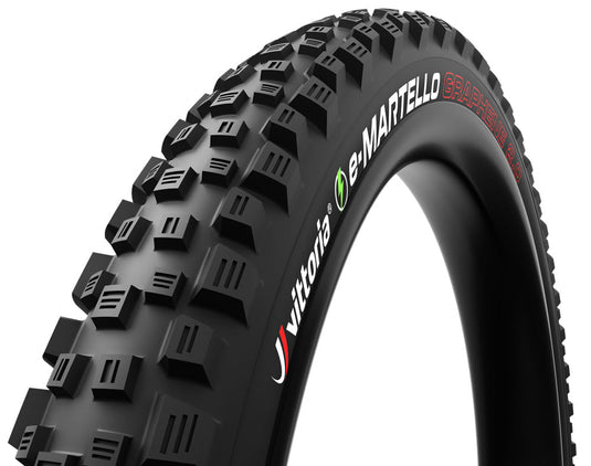 VITTORIA e-Martello Enduro Graphene 2.0 tire 29x2.60 black with moto-inspired tread for technical terrain.