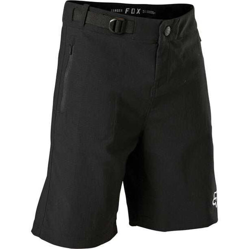 Fox Ranger Lined Shorts Black for mountain biking with durable ripstop fabric.