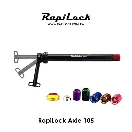 RAPIDLOCK Axle Set Road Front 12x100 with integrated lever and multiple thread options.