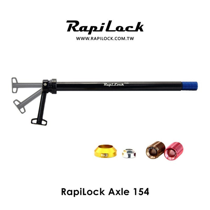 RAPIDLOCK Axle Set MTB Rear 12x142-148 with integrated lever and multiple thread options.