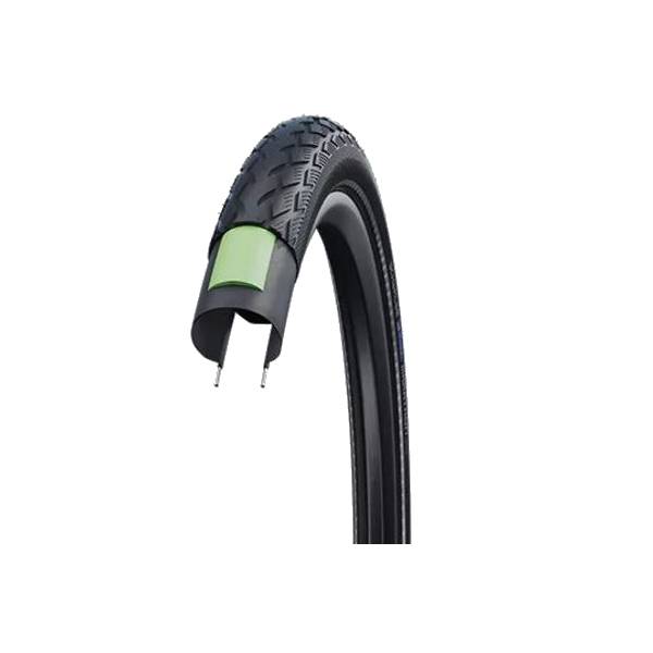 SCHWALBE Tire Green Marathon 700x38B Black with reflective band and eco-friendly design