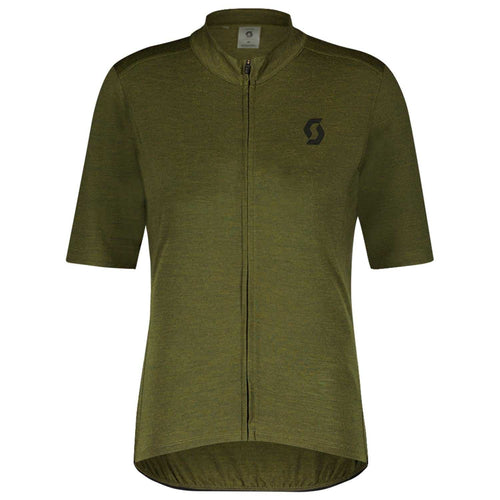 SCOTT Shirt Gravel Merino Short-Sleeve Men in Fir Green with technical merino-blend fabric and multiple pockets.