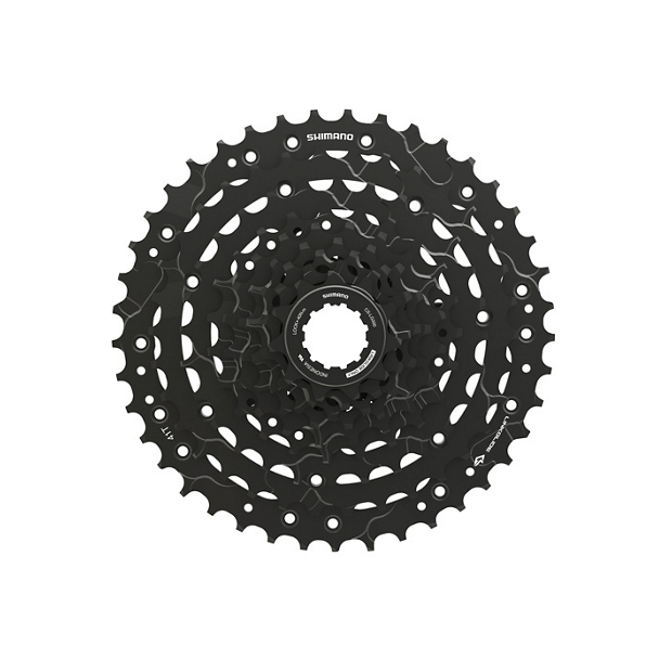 SHIMANO Cassette CUES CS-LG300 9-speed 11-41T for electric bikes, featuring HyperGlide technology.
