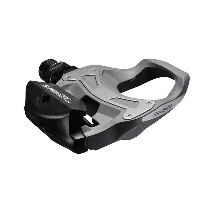 SHIMANO Pedal PD-R550 SPD-L in grey with extra-wide contact surface.