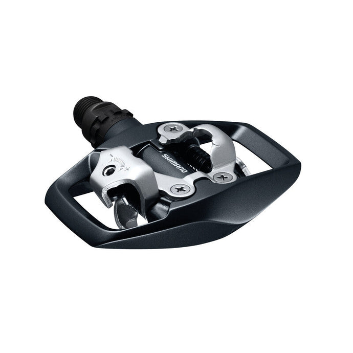 SHIMANO Pedal PD-ED500, double-sided SPD road bike pedal, black aluminum.