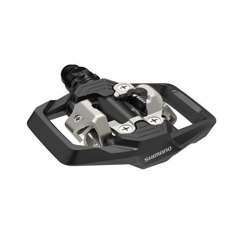 SHIMANO Pedal PD-ME700 SPD with Cleat SM-SH51 featuring wide contact surface and integrated cage.