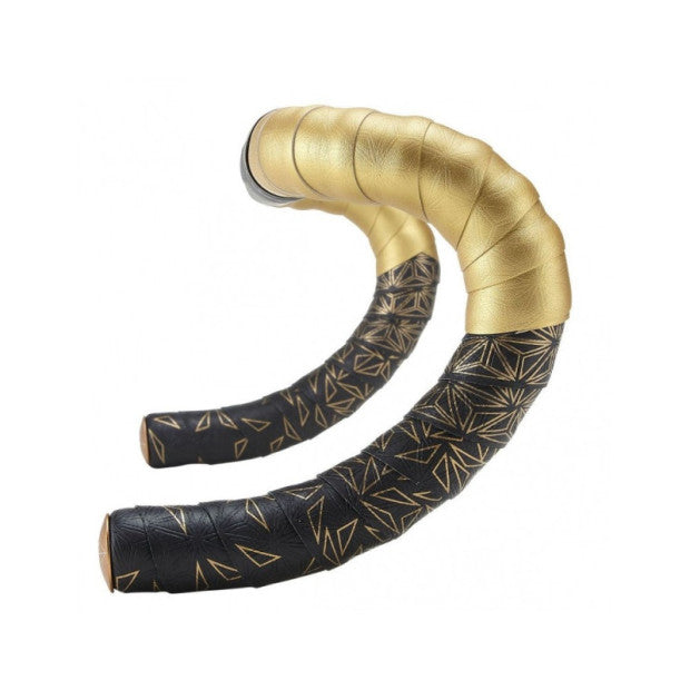 SUPACAZ Bar Tape Super Sticky Krush Star Fade in black and gold design.